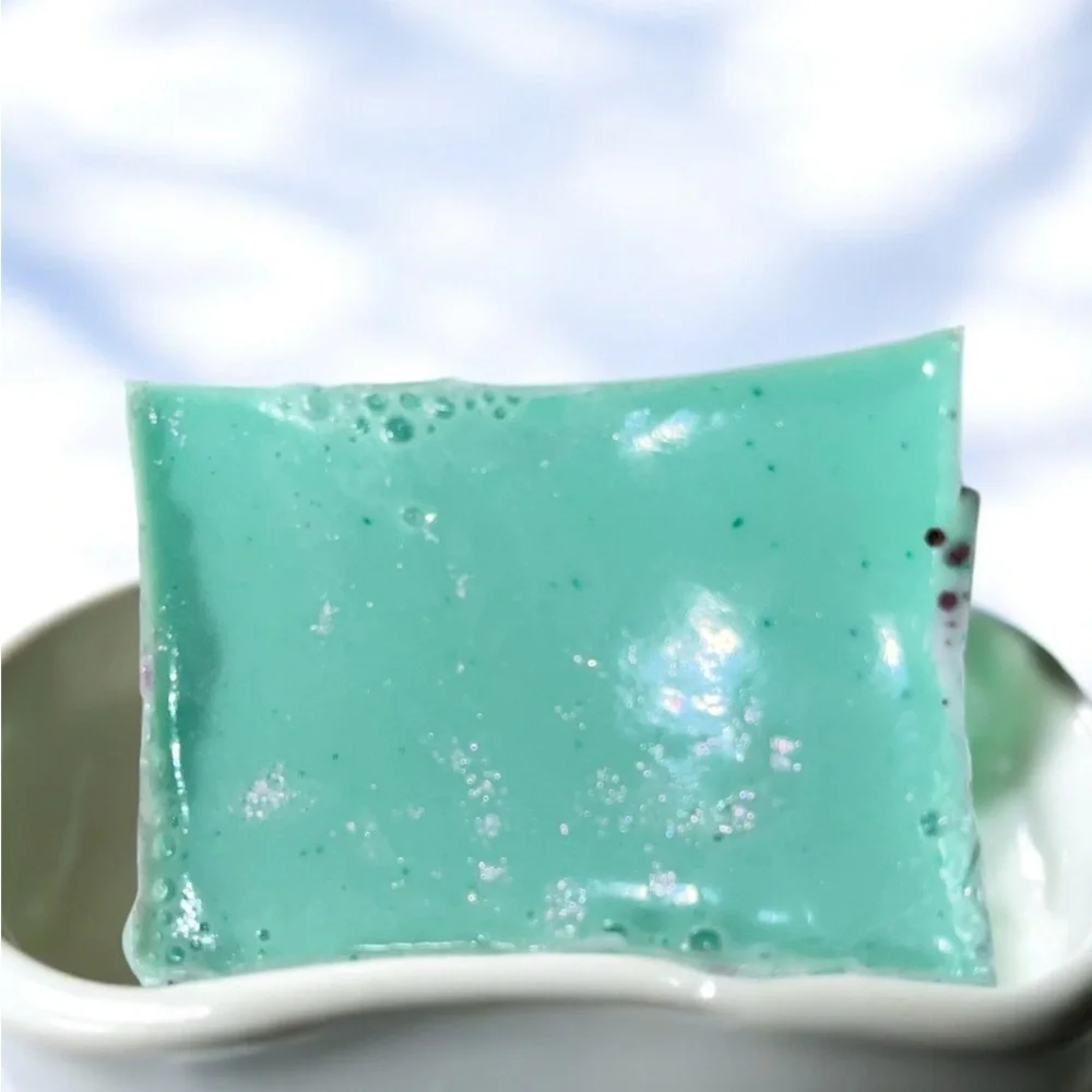 Rosemary SHIMMER Scent 3D roses soap 2x3 inch 4oz shea butter & goat milk